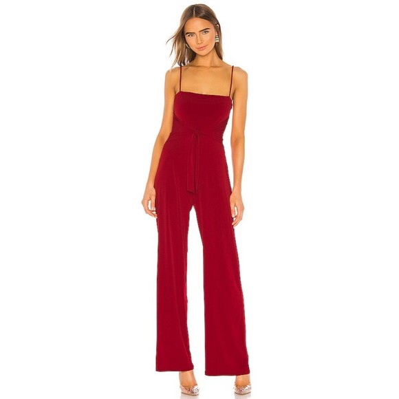 Emi Jumpsuit in Bright Red L'ACADEMIE Adjustable Straps - Revolve Size XS - Picture 1 of 9